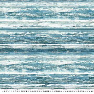 Smooth Sailing Stripe Dark Blue Multi 44"/45" Cotton Fabric Per Yard