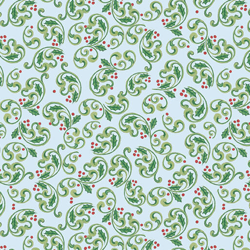 The Night Before Christmas - Berry Scroll - Light Blue