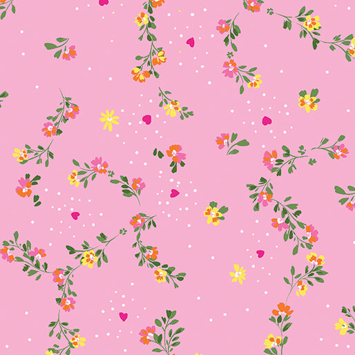 Love Grows Here - Floral Trellis - Pink