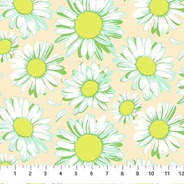 Daily Crush Sunshine Daisies Ivory 44"/45" Fabric Per Yard