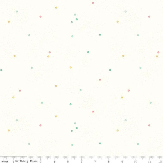 Dainty Daisy on Cloud Pastel Cotton Wideback Fabric per yard