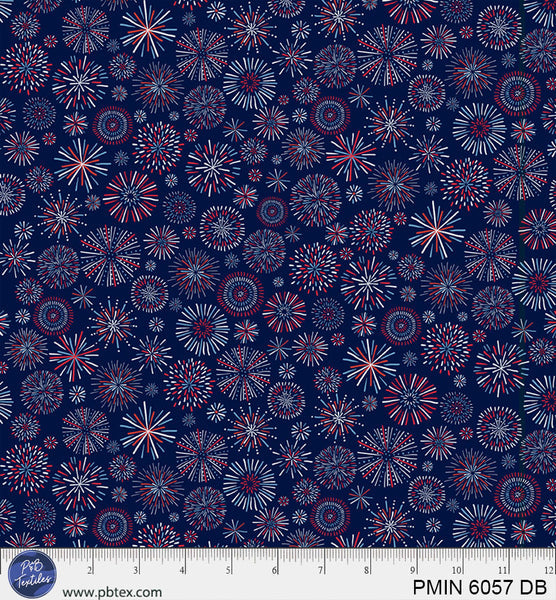 Dark Blue Patriotic Minis PMIN-6057-DB Cotton 44/45 Fabric Per Yard