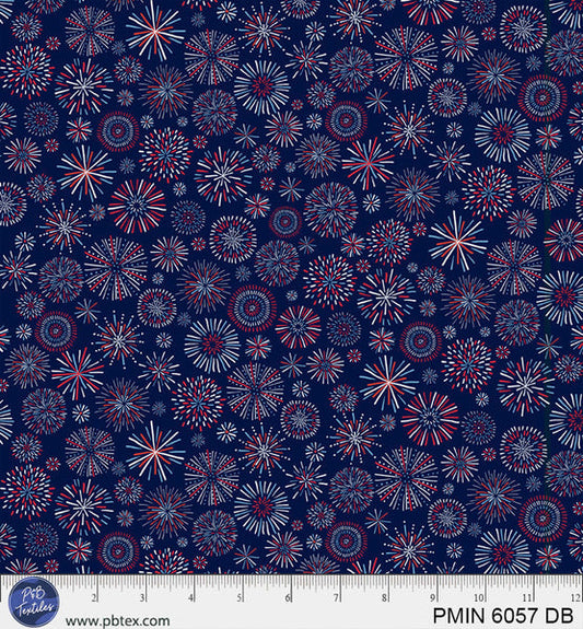 Dark Blue Patriotic Minis PMIN-6057-DB Cotton 44/45 Fabric Per Yard