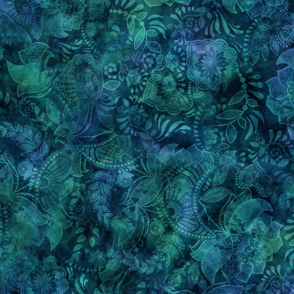 Dark Teal Quilt Back - Fairy Tale 108" wide Fabric per yard
