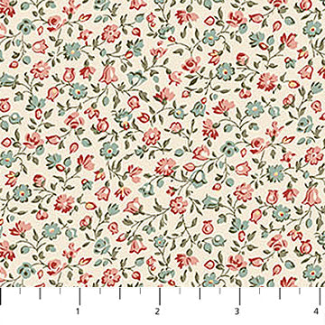 Ditsy Toss Multi Cream Manoir Antiques Road Show 44"/45" Cotton Fabric Per Yard