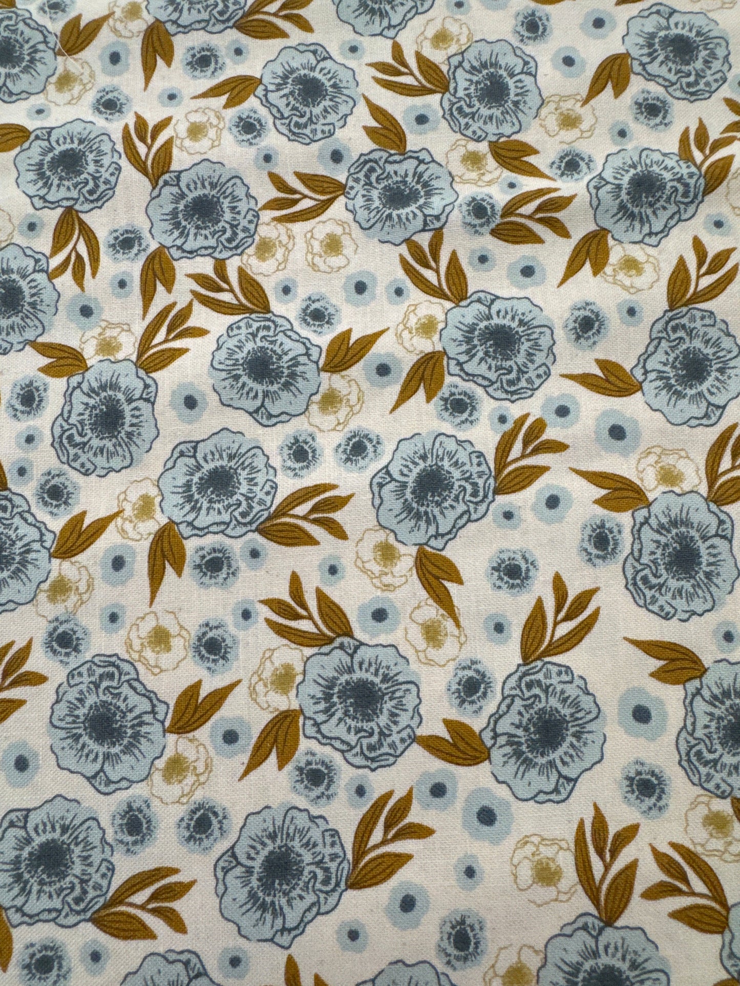 MO Slow Stroll Blue Dahlias on White