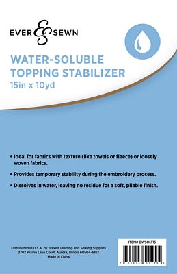 EverSewn Water-soluable Topping 15x10 yd 2/pk