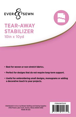 EverSewn Tear-away stabilizer 10x 10 yd 2/pk
