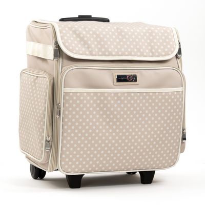 Everything Mary Rolling Scrapbook Tote Tan Dot