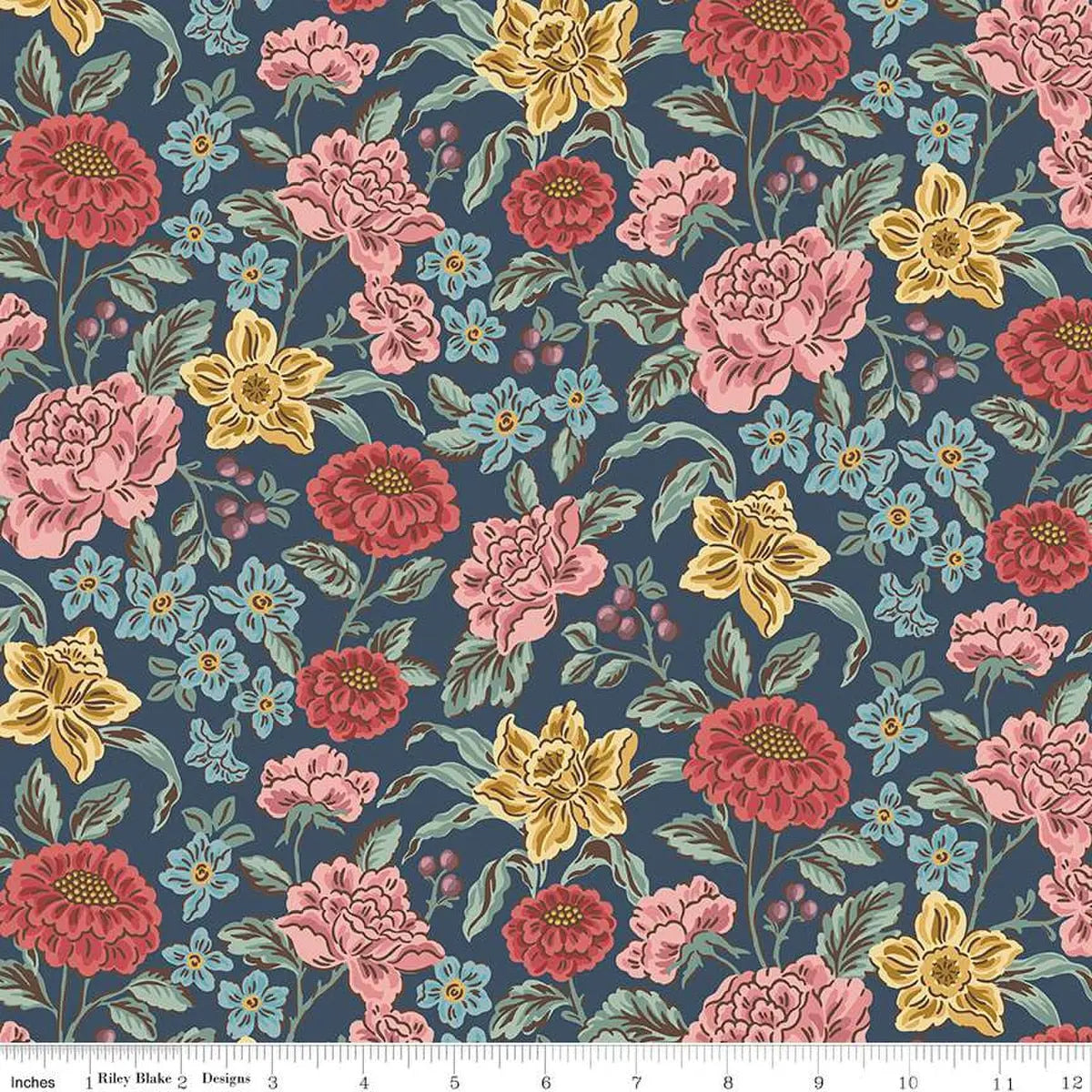 Emma Hartfield Navy 43"/44" Fabric Per Yard