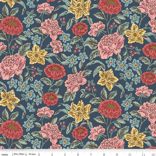 Emma Hartfield Navy 43"/44" Fabric Per Yard