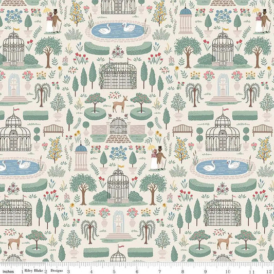 Emma Highbury Cream 43"/44" Fabric Per Yard