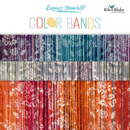 RB Batiks Express Yourself Color Bands Fat Quarter Bundle, 12pcs