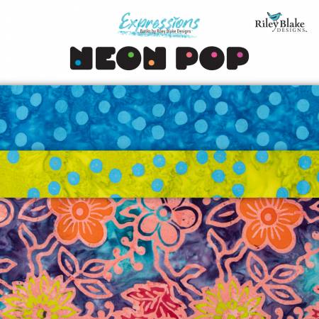 RB Batiks Neon Pop Fat Quarter Bundle, 24pcs