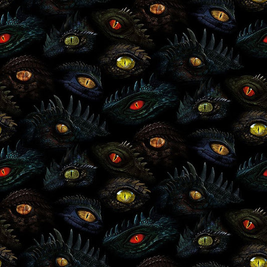 Black Dragon's Eyes Cotton 44"/45" Fabric Per Yard