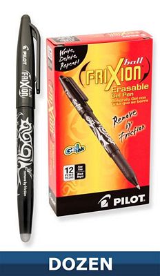 Frixion Gel Pen Black 12ct