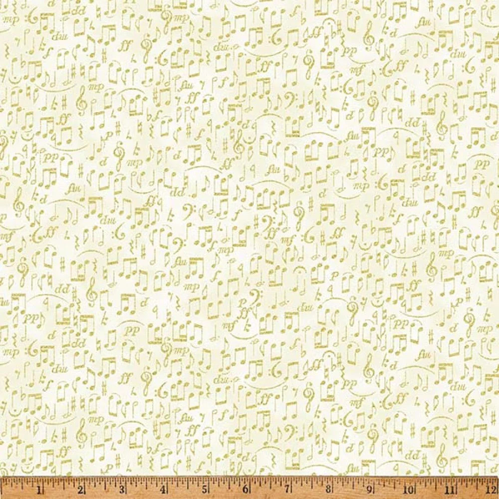 In a Pear Tree Cream Gold 44"/45" Fabric per Yard