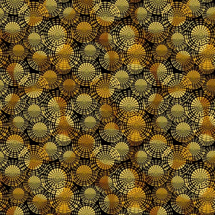 Flock Together Circle Stitch Yellow Cotton 44"/45" Fabric Per Yard