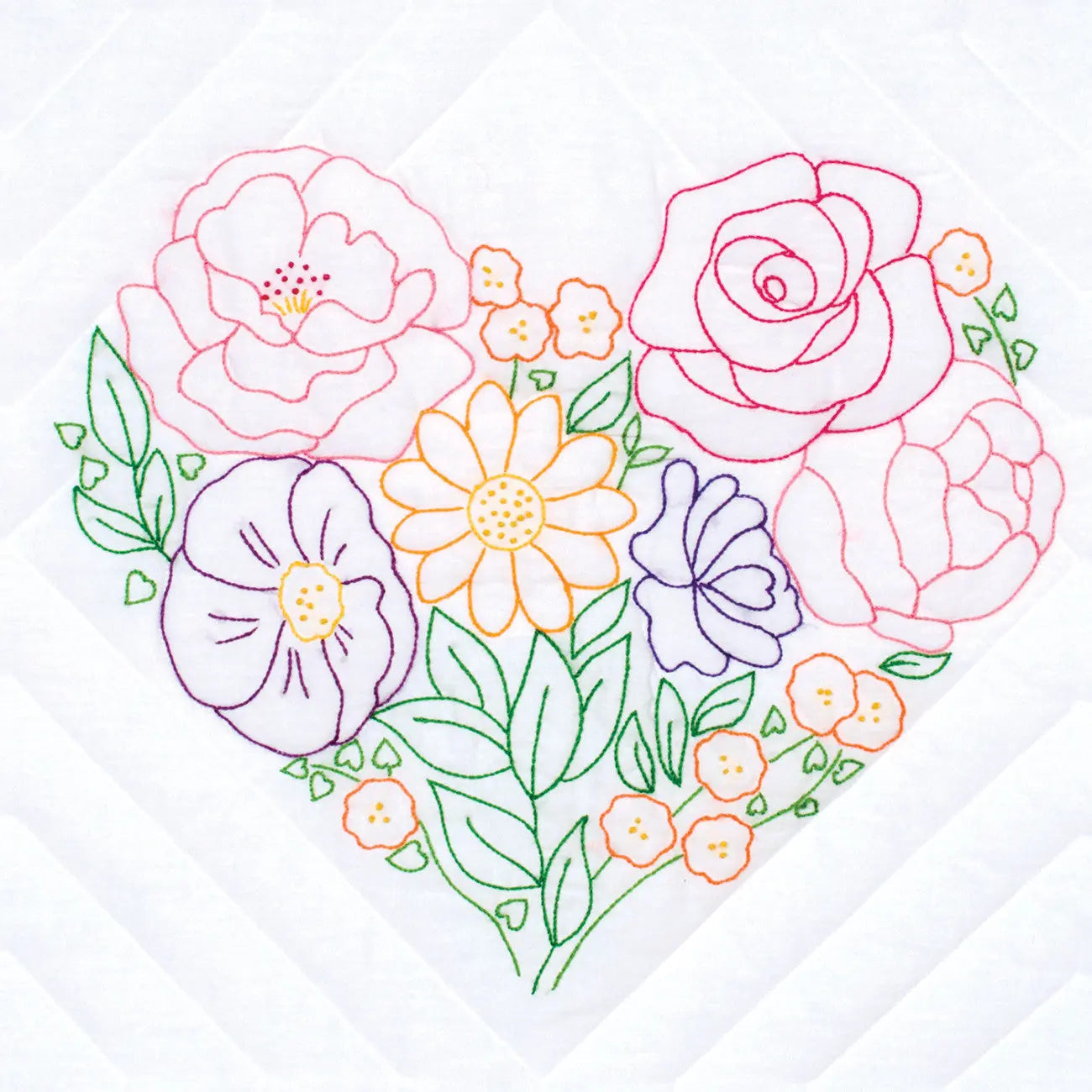 Floral Heart 18in Quilt Blocks