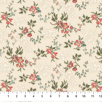 Floral Trail Multi Cream Manoir Antiques Road Show 44"/45" Cotton Fabric Per Yard