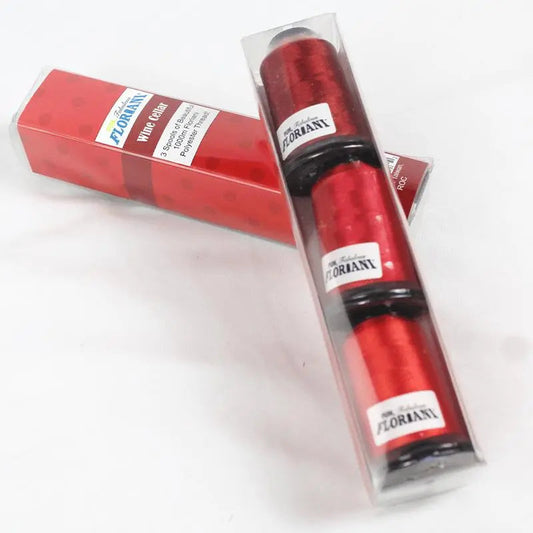 Floriani Thread  3 SPOOL SET - WINE CELLAR RED