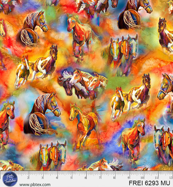 Free Rein Running Wild Allover 44"/45" Cotton Fabric Per Yard