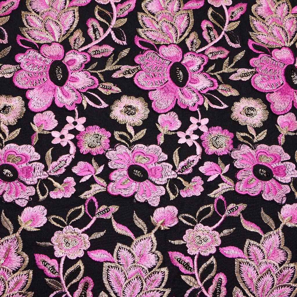 Genevieve Embroidered Mesh Fabric | Blue Moon Fabrics