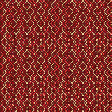 Geometric Metallic Red Merry Mix 43"/44" Cotton Fabric Per Yard