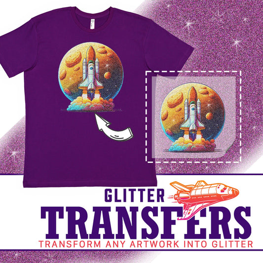 Glitter DTF Transfers | Custom Glitter DTF Gang Sheet | Printed Marketplace Transfers