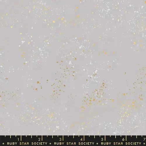 Grey Dove Speckled Metallic Cotton Wideback Fabric (5/8 yard pack)