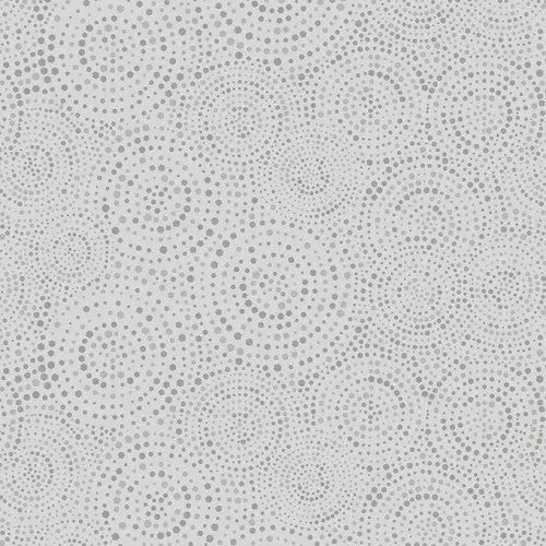 Grey Fog Hexi Dots Cotton Wideback Fabric (1/2 yard pack)