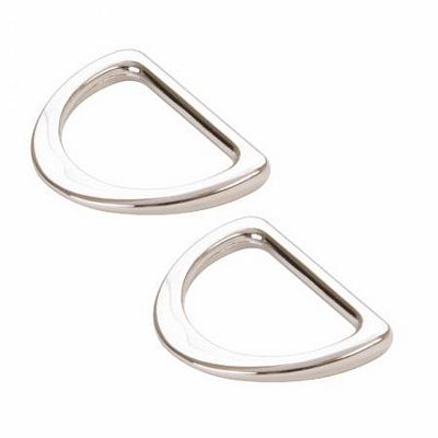 D Ring Flat 1 inch Nickel 2 pc
