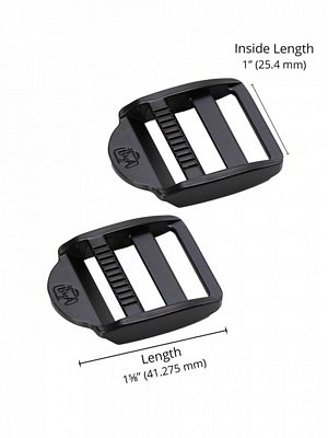 1in Strap Adjuster - Black Metal - Set of Two