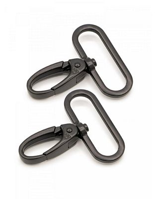 Swivelhook1inBlackMetal2pc