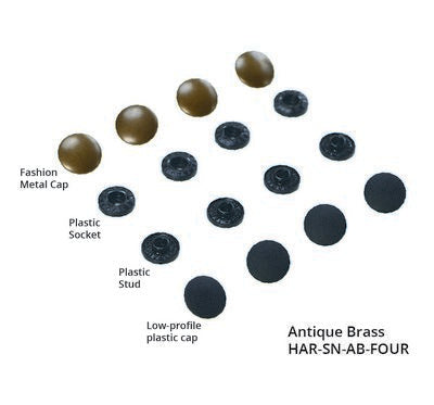 Tool-free Snaps - Set of Four - Antique Brass