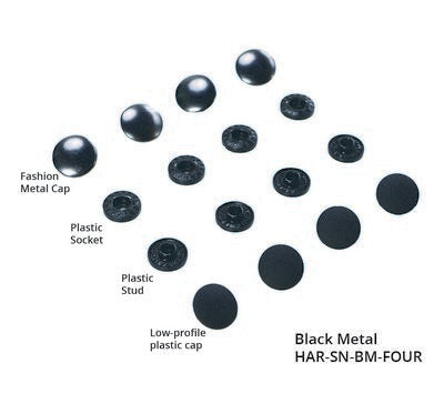 Tool-free Snaps - Set of Four - Black Metal