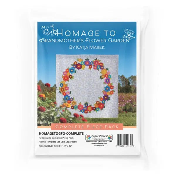 Homage to Grandmother's Flower Garden Pattern & Pieces