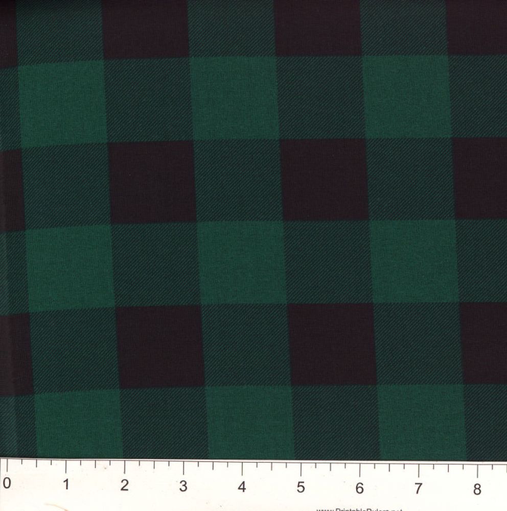 Hunter / Black Buffalo Plaid 45" wide Fabric per yard