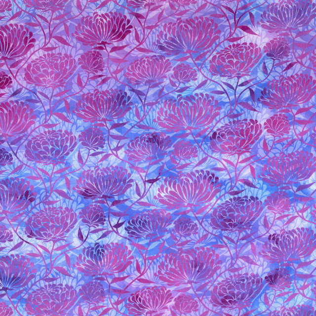 Felicity Chrysanthemums Pink 44"/45" Fabric per Yard