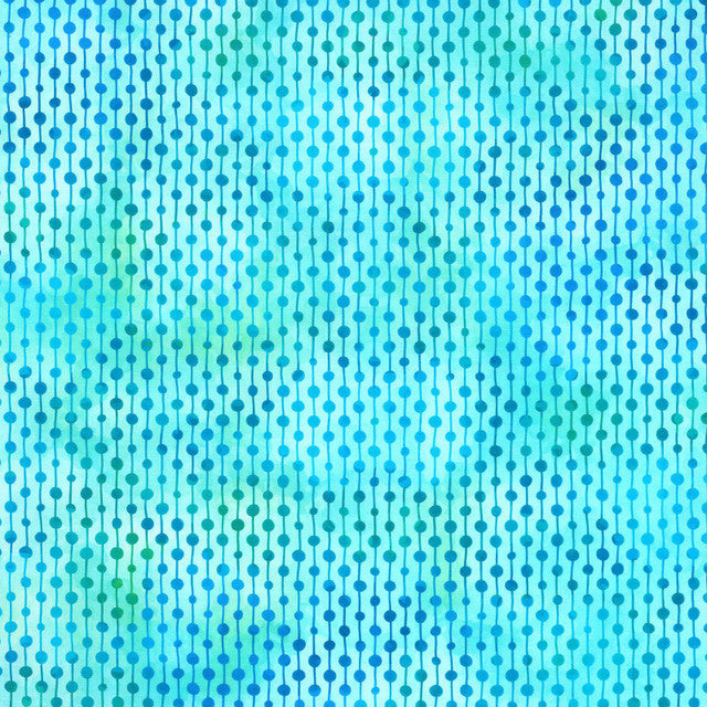 Felicity Flower Dot Stripe Turquoise 44"/45" Fabric per Yard