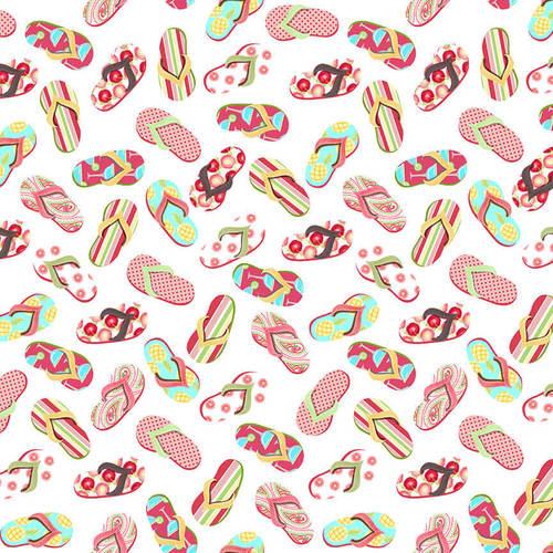 BL White with Pink Flip Flops Let’s Flamingle!