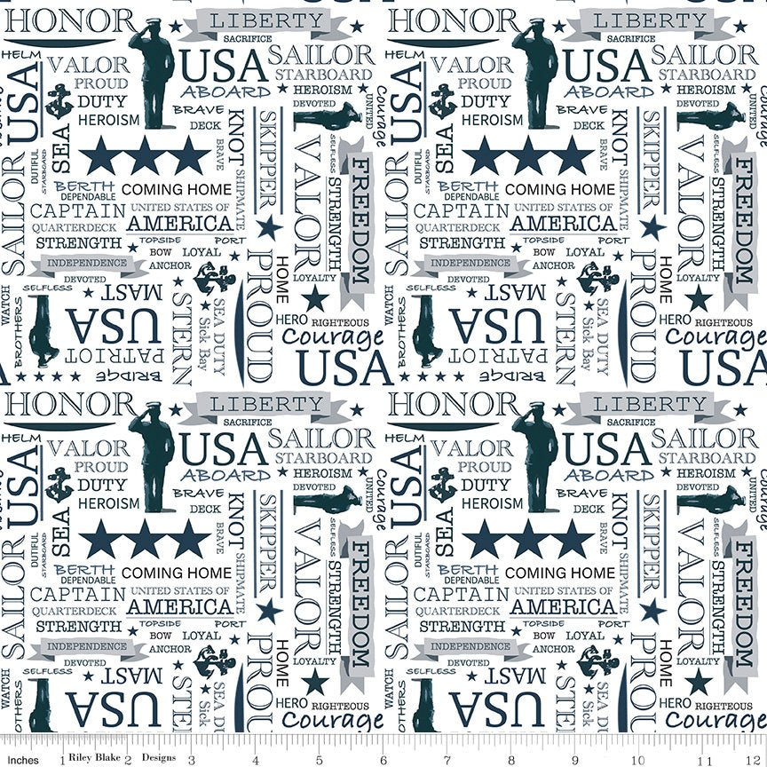 RB Coming Home Navy Text White