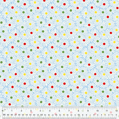 WD Garden Grove Daisies Multi Sky Blue