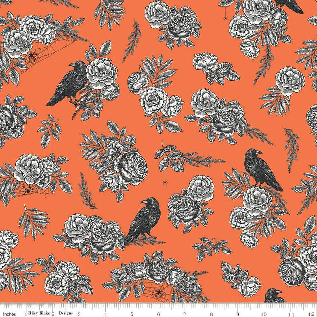 RB Orange Floral C14620 Sophisticated Halloween