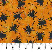 NC Batik Pumpkin Spiders Midnight Magic-Banyan Batiks