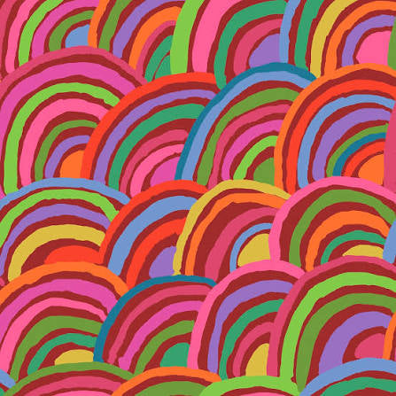 FS K. Fassett Rainbows Red