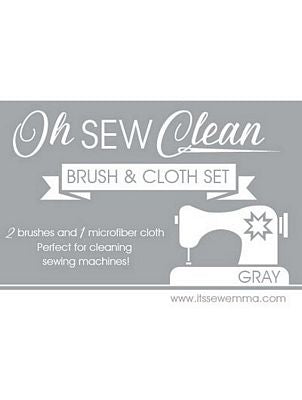 OhSewCleanBrushandClothSetGray