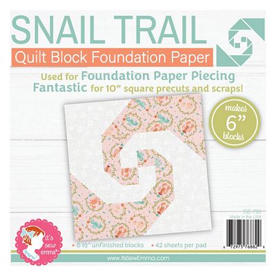 6in Snail Trail Quilt Block Foundation Paper