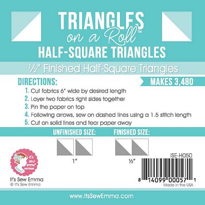 TrianglesOnaRoll .5inHalfsq50