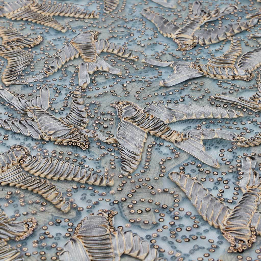In Flight Embroidered Mesh Fabric | Blue Moon Fabrics